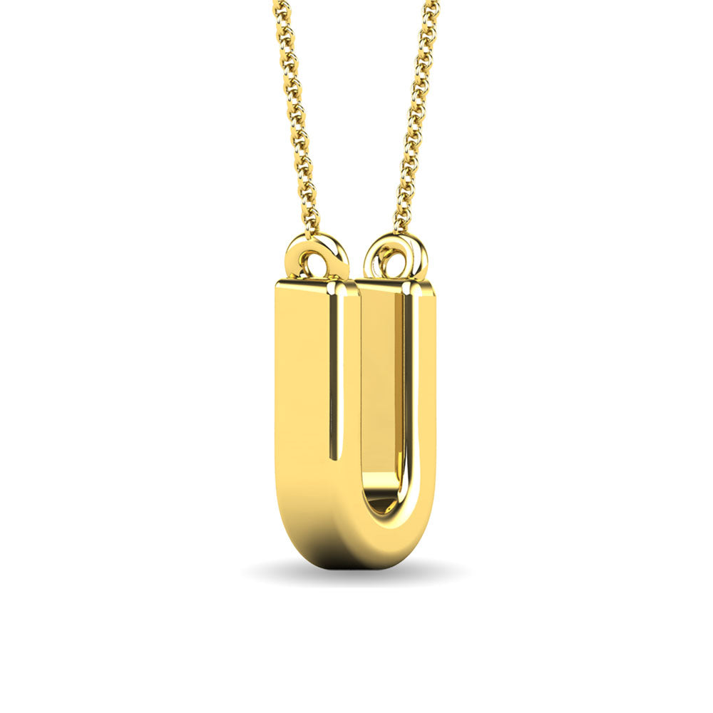 Diamond 1/20 Ct.Tw. Letter U Pendant in 10K Yellow Gold