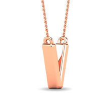 Load image into Gallery viewer, Diamond 1/20 Ct.Tw. Letter V Pendant in 10K Rose Gold