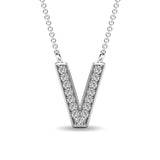 Diamond 1/20 Ct.Tw. Letter V Pendant in 10K White Gold