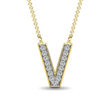 Diamond 1/20 Ct.Tw. Letter V Pendant in 10K Yellow Gold