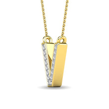 Load image into Gallery viewer, Diamond 1/20 Ct.Tw. Letter V Pendant in 10K Yellow Gold