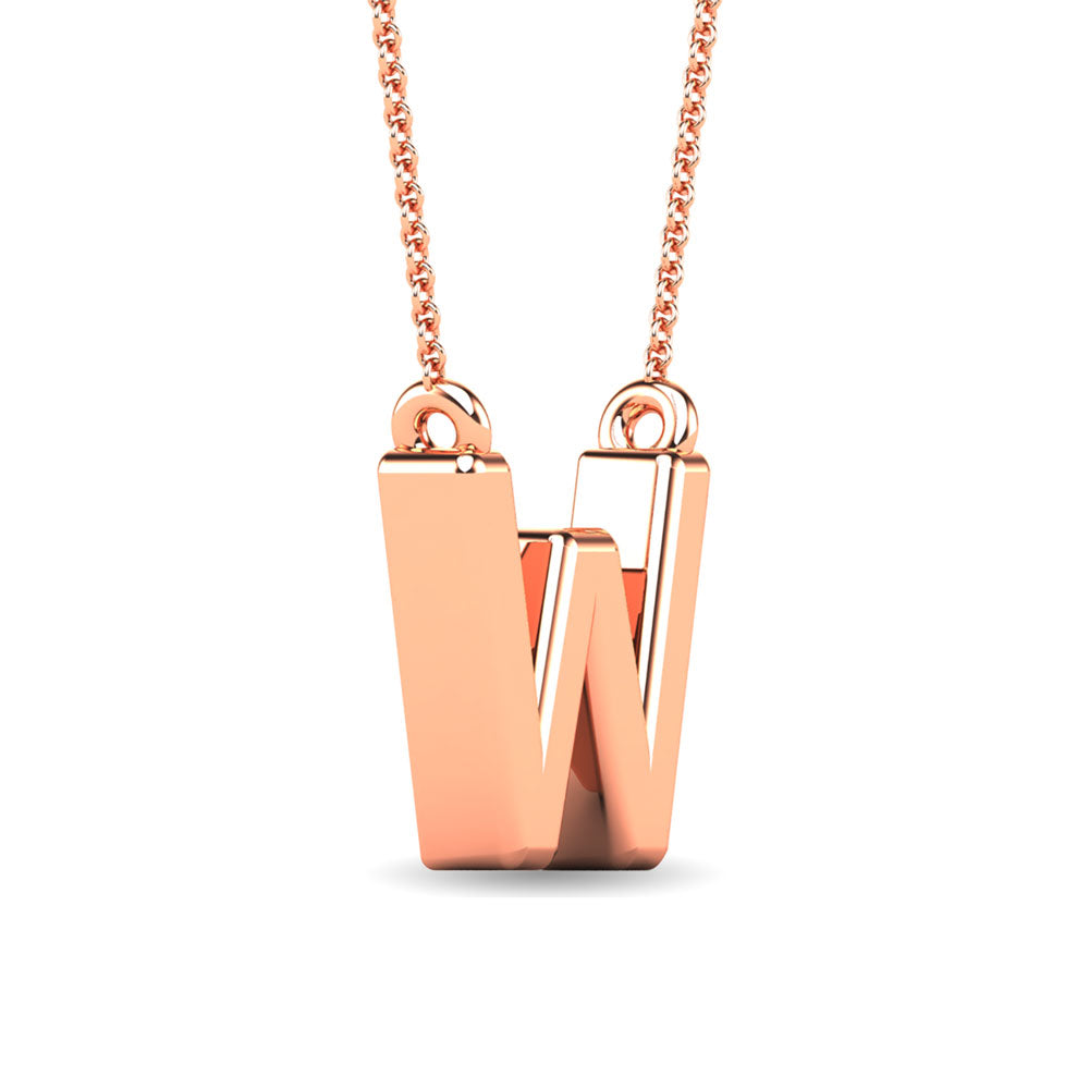 Diamond 1/20 Ct.Tw. Letter W Pendant in 10K Rose Gold