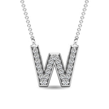 Cargar imagen en el visor de la galería, Diamond 1/20 Ct.Tw. Letter W Pendant in 10K White Gold