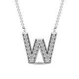 Diamond 1/20 Ct.Tw. Letter W Pendant in 10K White Gold