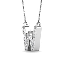 Load image into Gallery viewer, Diamond 1/20 Ct.Tw. Letter W Pendant in 10K White Gold