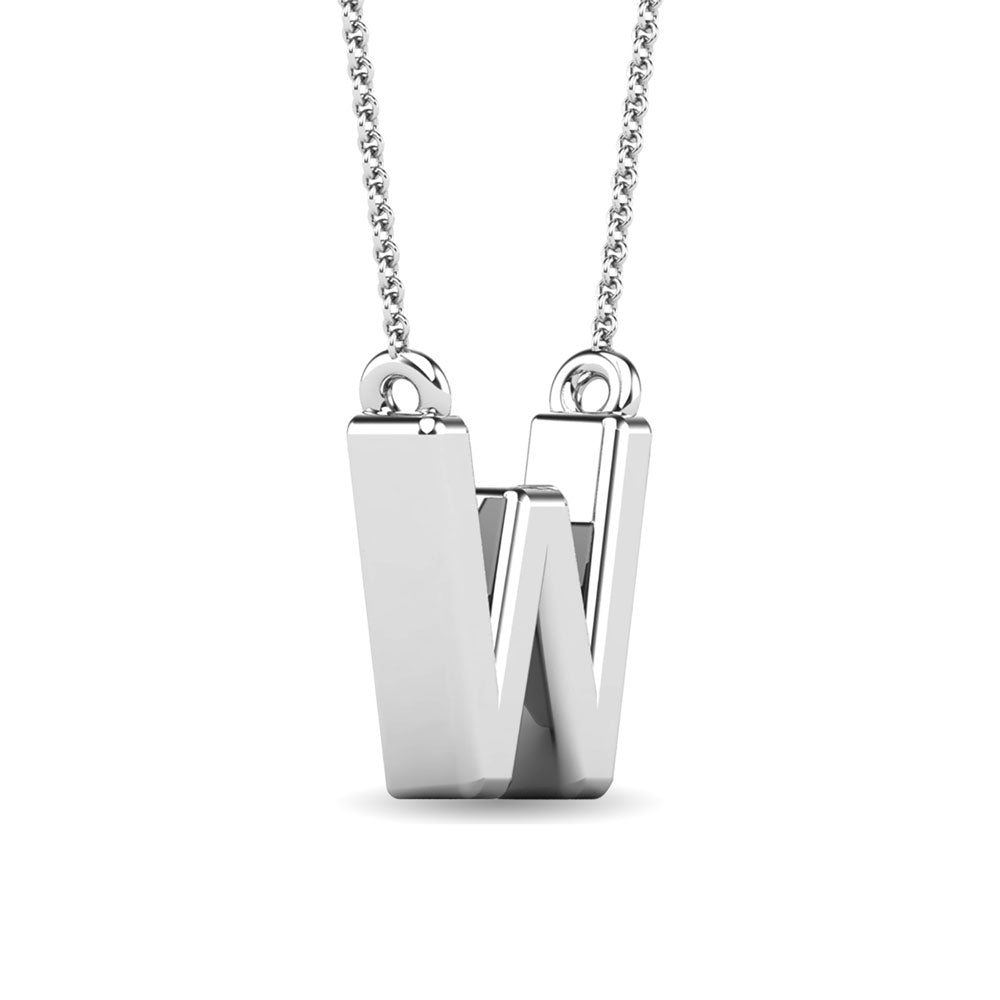 Diamond 1/20 Ct.Tw. Letter W Pendant in 10K White Gold