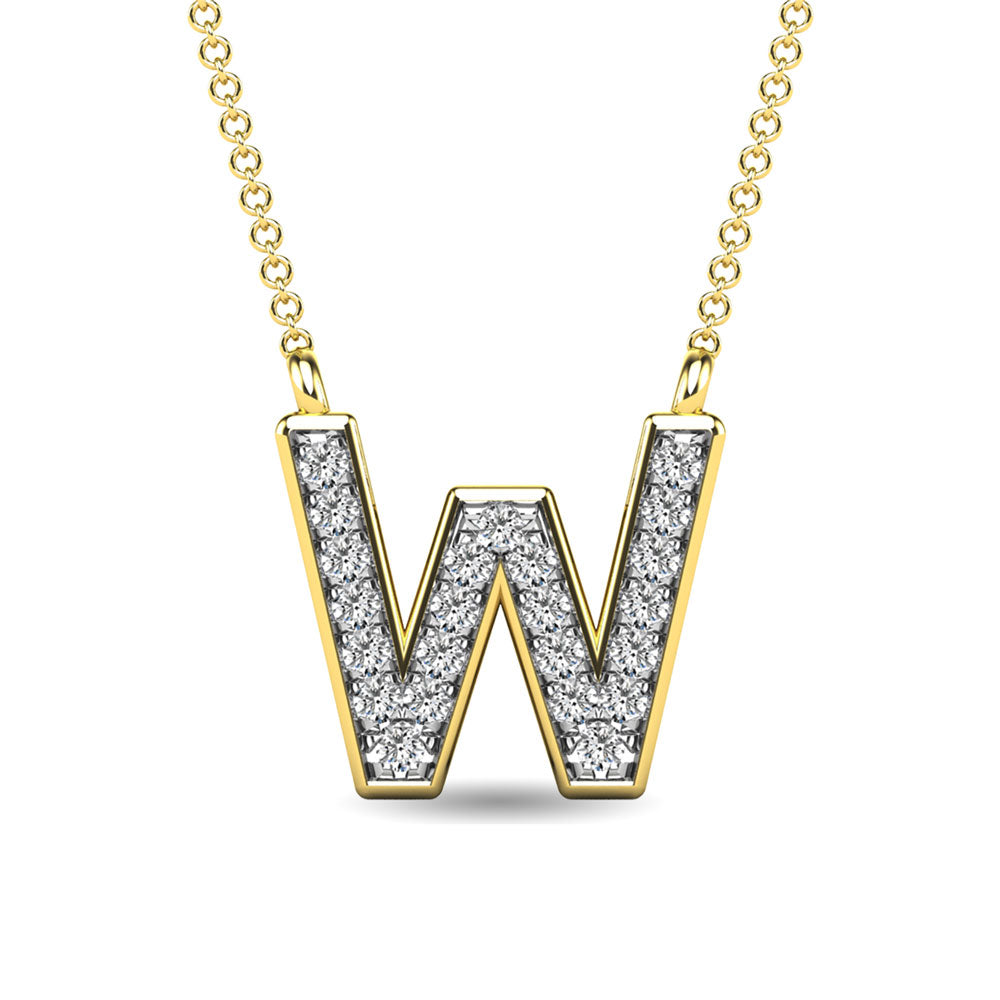 Diamond 1/20 Ct.Tw. Letter W Pendant in 10K Yellow Gold