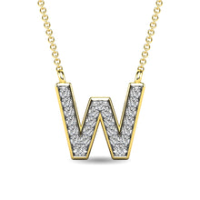 Load image into Gallery viewer, Diamond 1/20 Ct.Tw. Letter W Pendant in 10K Yellow Gold