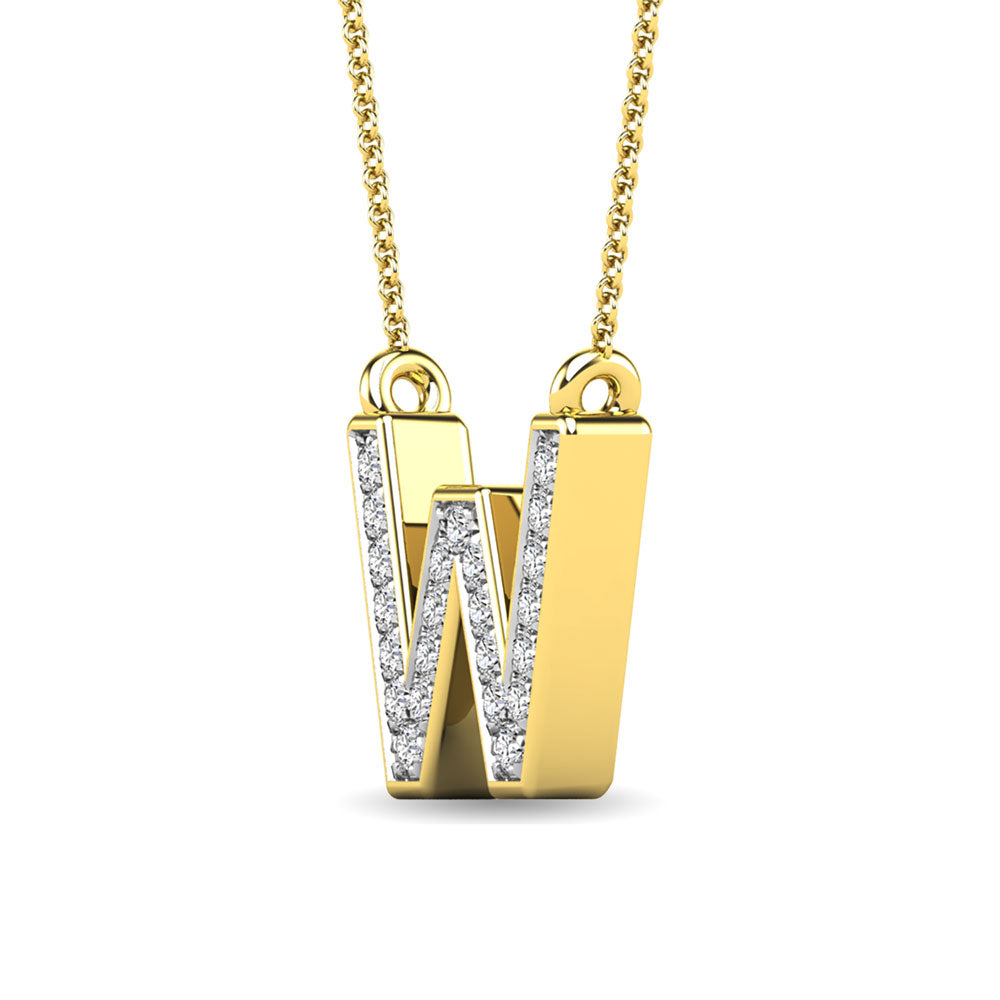 Diamond 1/20 Ct.Tw. Letter W Pendant in 10K Yellow Gold