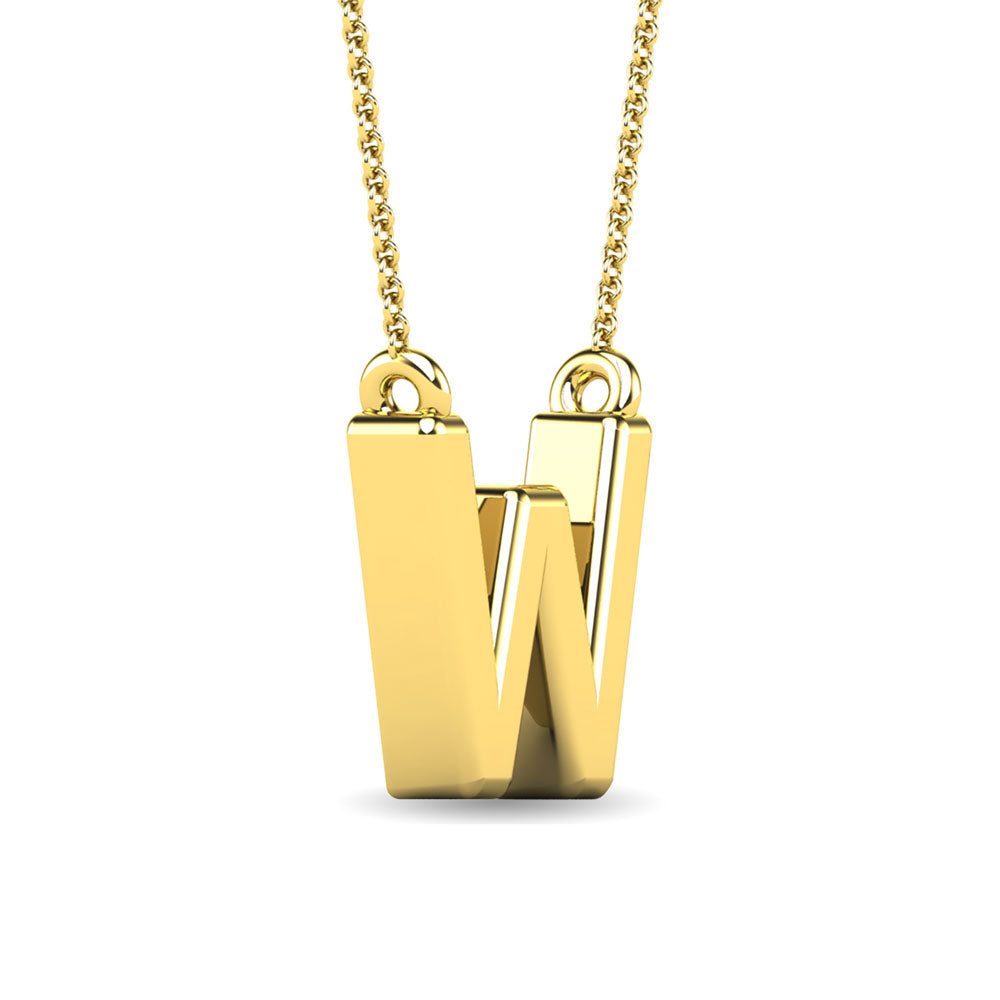 Diamond 1/20 Ct.Tw. Letter W Pendant in 10K Yellow Gold