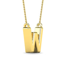 Load image into Gallery viewer, Diamond 1/20 Ct.Tw. Letter W Pendant in 10K Yellow Gold