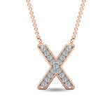 Diamond 1/20 Ct.Tw. Letter X Pendant in 10K Rose Gold