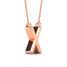 Load image into Gallery viewer, Diamond 1/20 Ct.Tw. Letter X Pendant in 10K Rose Gold