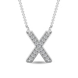 Diamond 1/20 Ct.Tw. Letter X Pendant in 10K White Gold