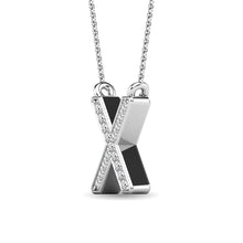 Load image into Gallery viewer, Diamond 1/20 Ct.Tw. Letter X Pendant in 10K White Gold