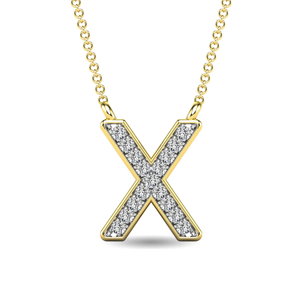 Diamond 1/20 Ct.Tw. Letter X Pendant in 10K Yellow Gold