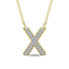 Load image into Gallery viewer, Diamond 1/20 Ct.Tw. Letter X Pendant in 10K Yellow Gold