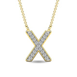 Diamond 1/20 Ct.Tw. Letter X Pendant in 10K Yellow Gold