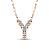 Diamond 1/20 Ct.Tw. Letter Y Pendant in 10K Rose Gold