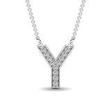 Diamond 1/20 Ct.Tw. Letter Y Pendant in 10K White Gold