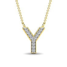 Load image into Gallery viewer, Diamond 1/20 Ct.Tw. Letter Y Pendant in 10K Yellow Gold