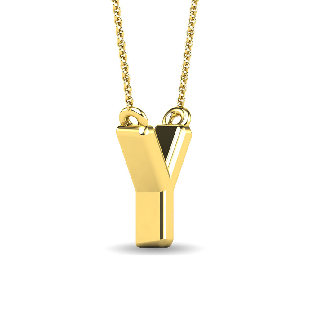 Diamond 1/20 Ct.Tw. Letter Y Pendant in 10K Yellow Gold