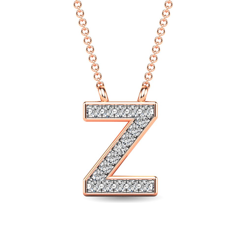 Diamond 1/20 Ct.Tw. Letter Z Pendant in 10K Rose Gold