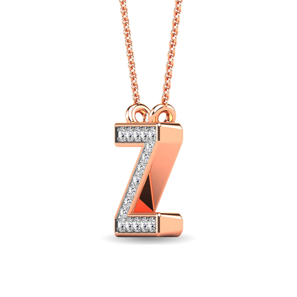 Diamond 1/20 Ct.Tw. Letter Z Pendant in 10K Rose Gold