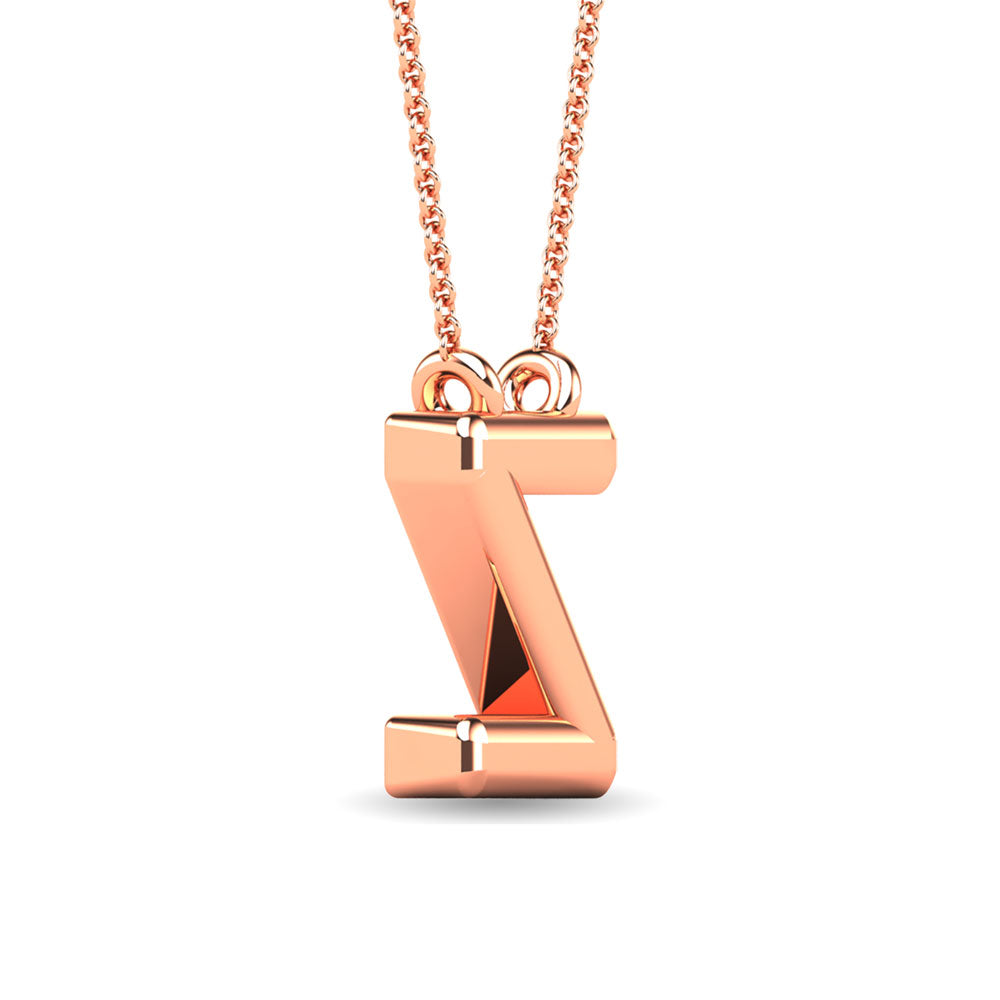 Diamond 1/20 Ct.Tw. Letter Z Pendant in 10K Rose Gold