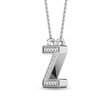 Load image into Gallery viewer, Diamond 1/20 Ct.Tw. Letter Z Pendant in 10K White Gold