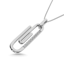 Load image into Gallery viewer, Diamond 1/20 Ct.Tw. Paper Clip Pendant in 925 Silver