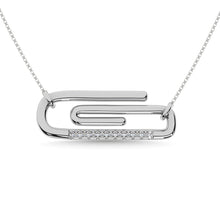 Load image into Gallery viewer, Diamond 1/20 Ct.Tw. Paper Clip Necklace in 925 Silver