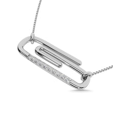 Load image into Gallery viewer, Diamond 1/20 Ct.Tw. Paper Clip Necklace in 925 Silver