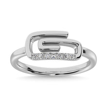 Load image into Gallery viewer, Diamond 1/20 Ct.Tw. Paper Clip Ring in 925 Silver