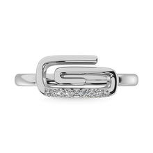 Load image into Gallery viewer, Diamond 1/20 Ct.Tw. Paper Clip Ring in 925 Silver