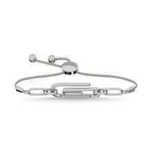 Load image into Gallery viewer, Diamond 1/20 Ct.Tw. Paper Clip Bracelet in 925 Silver