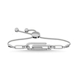 Diamond 1/20 Ct.Tw. Paper Clip Bracelet in 925 Silver