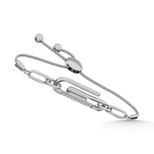 Load image into Gallery viewer, Diamond 1/20 Ct.Tw. Paper Clip Bracelet in 925 Silver