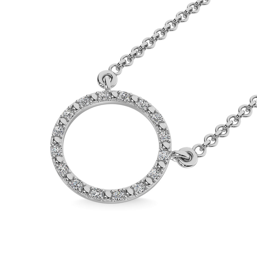 Diamond 1/20 Ct.Tw. Circle Shape Fashion Pendant in 925 Silver