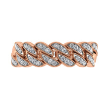 Cargar imagen en el visor de la galería, 14K Rose Gold 1/5 Ct.Tw. Diamond Cuban Style Band