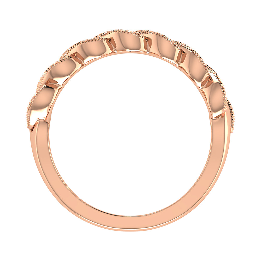 14K Rose Gold 1/5 Ct.Tw. Diamond Cuban Style Band