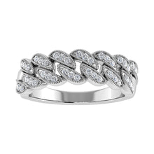 Cargar imagen en el visor de la galería, 14K White Gold 1/5 Ct.Tw. Diamond Cuban Style Band