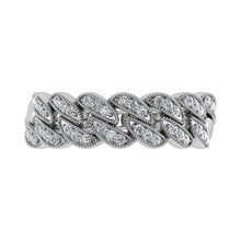 Load image into Gallery viewer, 14K White Gold 1/5 Ct.Tw. Diamond Cuban Style Band