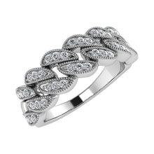 Cargar imagen en el visor de la galería, 14K White Gold 1/5 Ct.Tw. Diamond Cuban Style Band