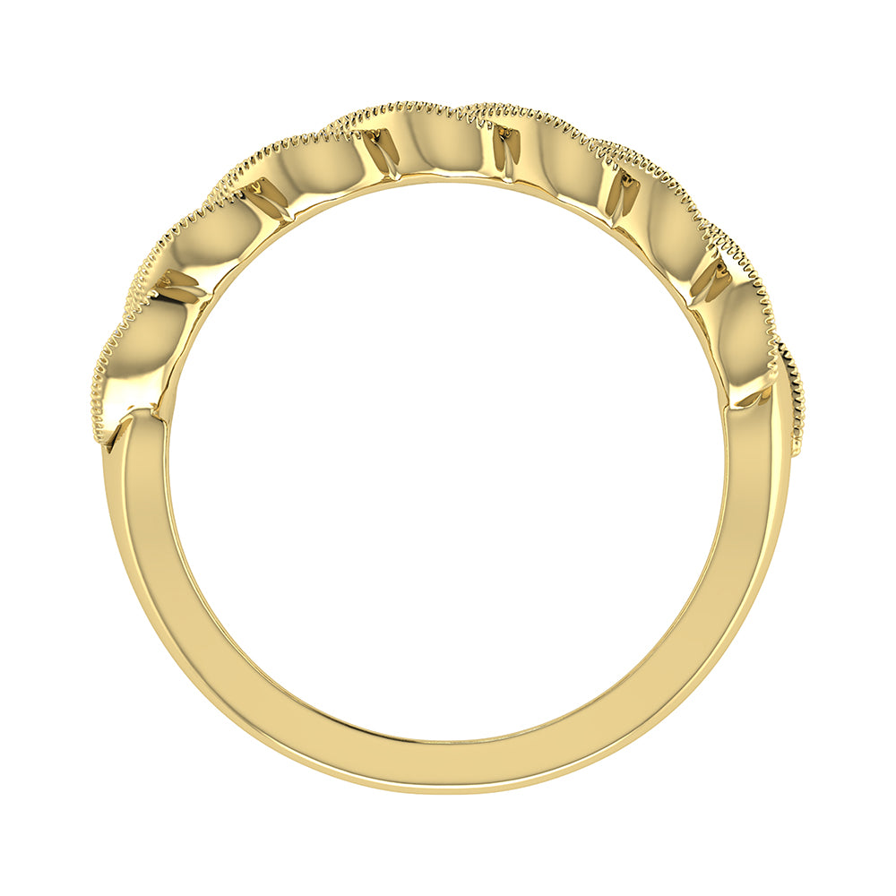 14K Yellow Gold 1/5 Ct.Tw. Diamond Cuban Style Band