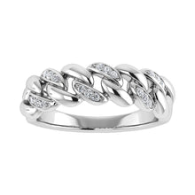 Cargar imagen en el visor de la galería, 10K White Gold 1/20 Ct.Tw. Diamond Cuban Style Band