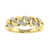 10K Yellow Gold 1/20 Ct.Tw. Diamond Cuban Style Band