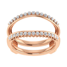 Load image into Gallery viewer, 10K Pink Gold 1/4 Ct.Tw. Diamond Chevron Guard Ring