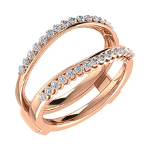 Cargar imagen en el visor de la galería, 10K Pink Gold 1/4 Ct.Tw. Diamond Chevron Guard Ring