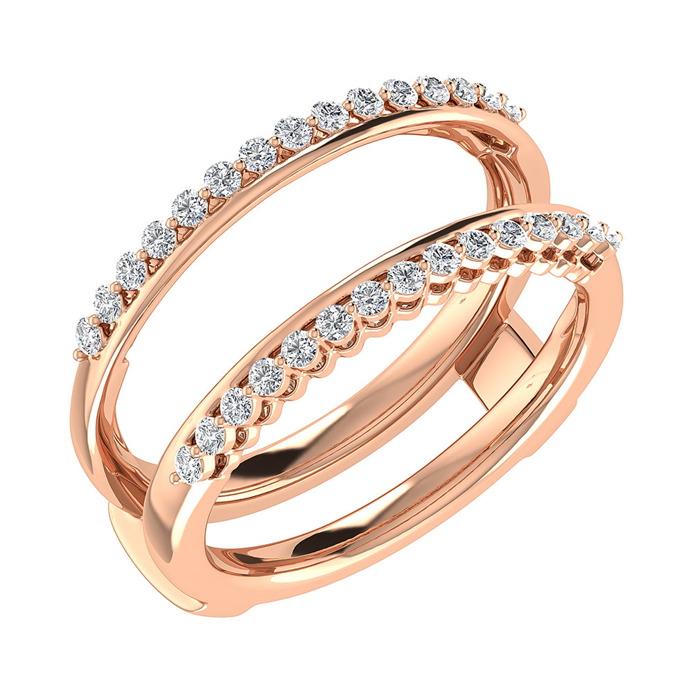 10K Pink Gold 1/4 Ct.Tw. Diamond Guard Ring